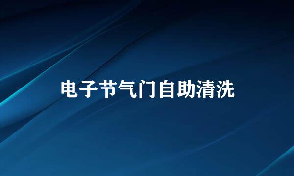 电子节气门自助清洗