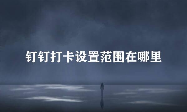 钉钉打卡设置范围在哪里