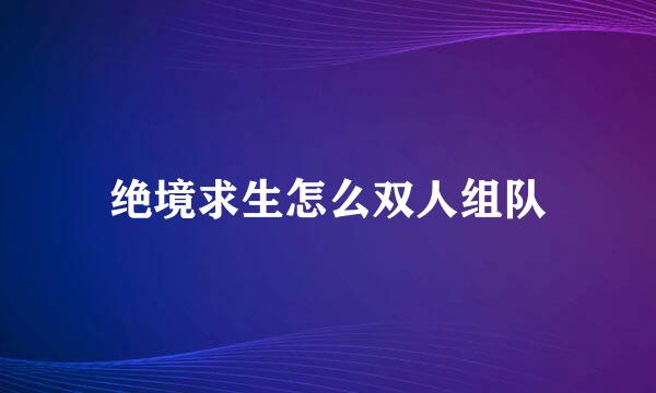 绝境求生怎么双人组队