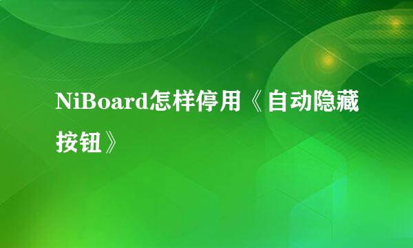 NiBoard怎样停用《自动隐藏按钮》