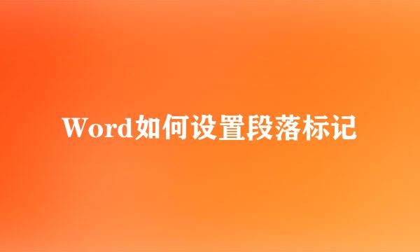 Word如何设置段落标记