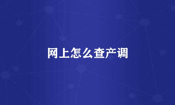 网上怎么查产调