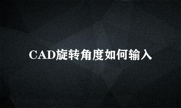 CAD旋转角度如何输入