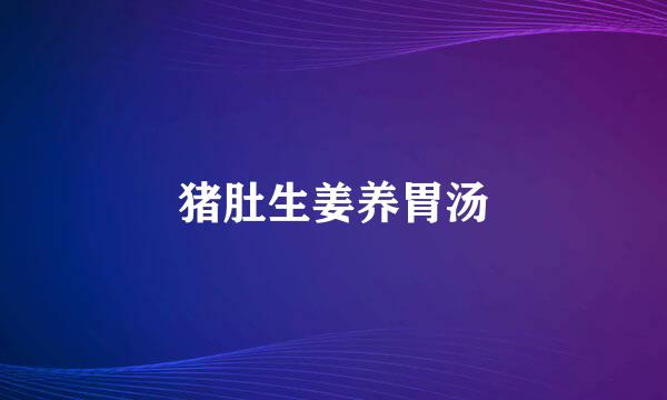 猪肚生姜养胃汤