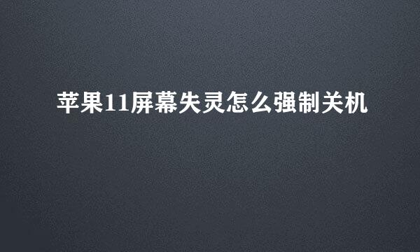 苹果11屏幕失灵怎么强制关机