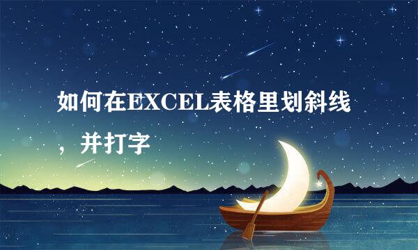 如何在EXCEL表格里划斜线，并打字