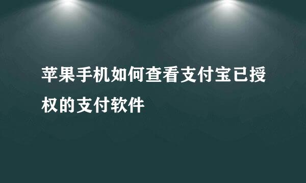 苹果手机如何查看支付宝已授权的支付软件