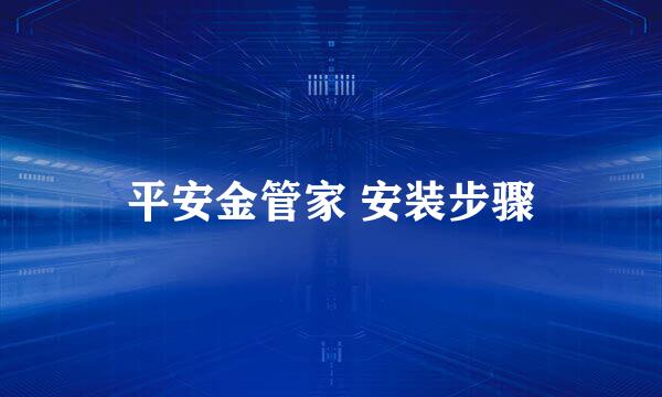 平安金管家 安装步骤