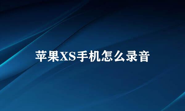 苹果XS手机怎么录音