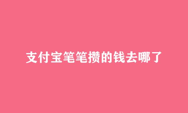 支付宝笔笔攒的钱去哪了