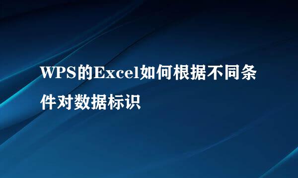 WPS的Excel如何根据不同条件对数据标识