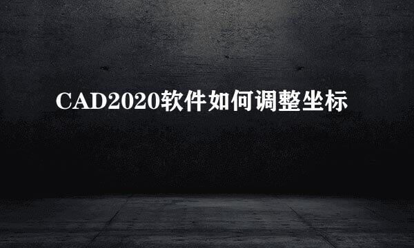 CAD2020软件如何调整坐标