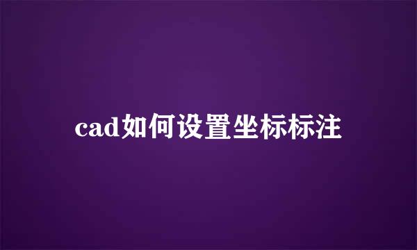 cad如何设置坐标标注