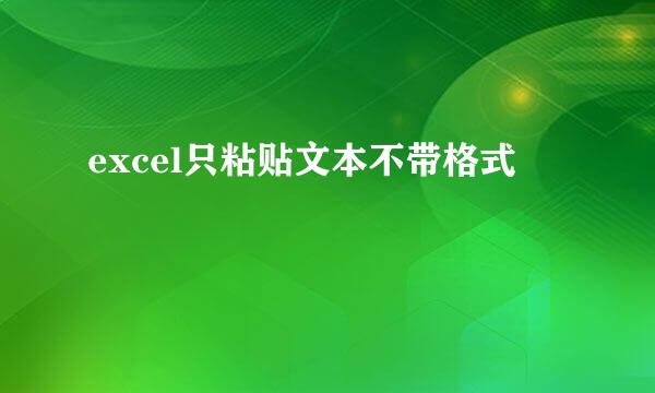excel只粘贴文本不带格式