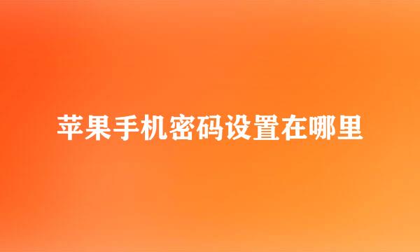 苹果手机密码设置在哪里