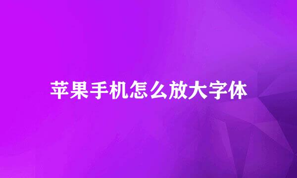 苹果手机怎么放大字体