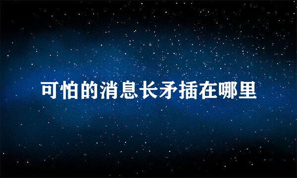 可怕的消息长矛插在哪里
