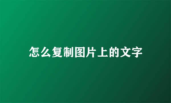 怎么复制图片上的文字