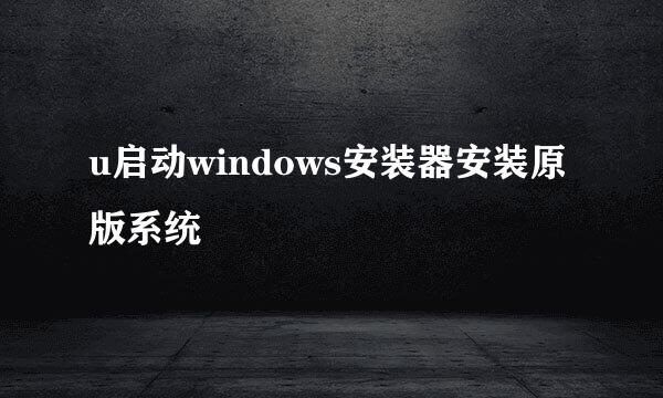 u启动windows安装器安装原版系统