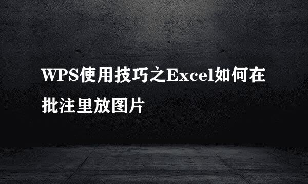 WPS使用技巧之Excel如何在批注里放图片