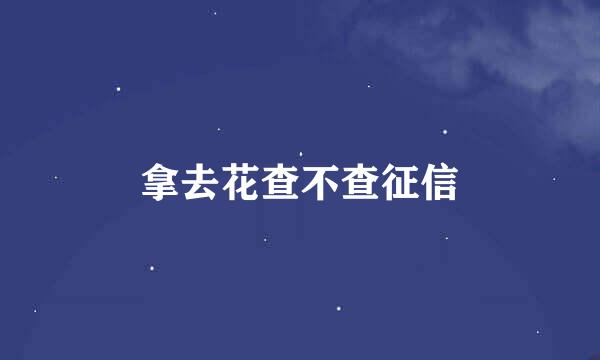 拿去花查不查征信