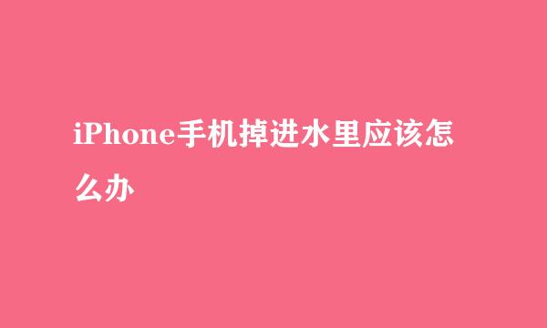 iPhone手机掉进水里应该怎么办