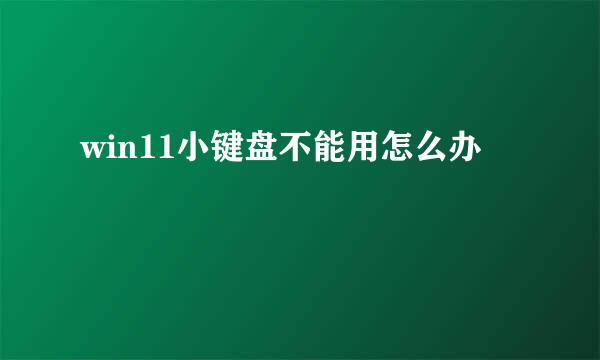 win11小键盘不能用怎么办