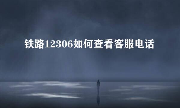 铁路12306如何查看客服电话