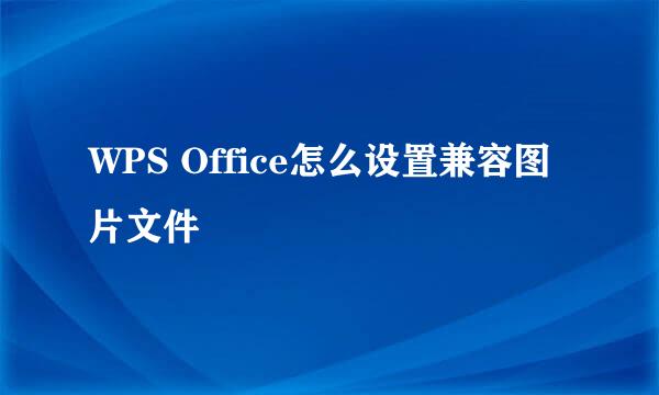 WPS Office怎么设置兼容图片文件