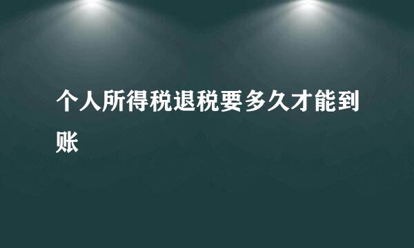 个人所得税退税要多久才能到账
