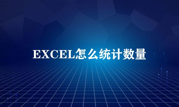 EXCEL怎么统计数量