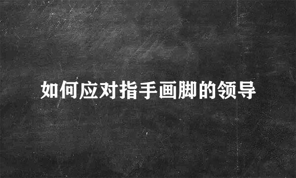 如何应对指手画脚的领导