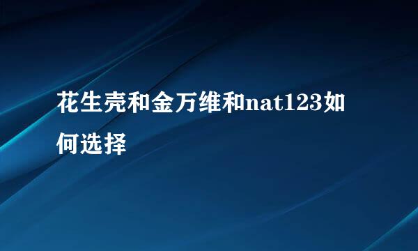 花生壳和金万维和nat123如何选择