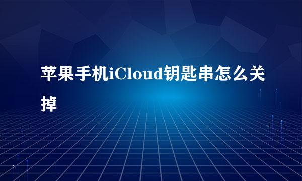 苹果手机iCloud钥匙串怎么关掉