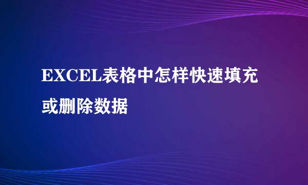EXCEL表格中怎样快速填充或删除数据