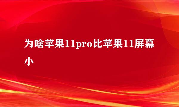 为啥苹果11pro比苹果11屏幕小