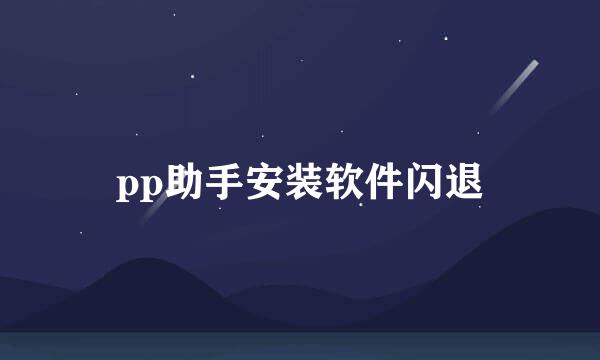 pp助手安装软件闪退