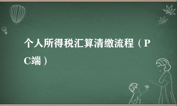 个人所得税汇算清缴流程（PC端）
