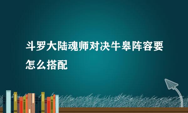 斗罗大陆魂师对决牛皋阵容要怎么搭配