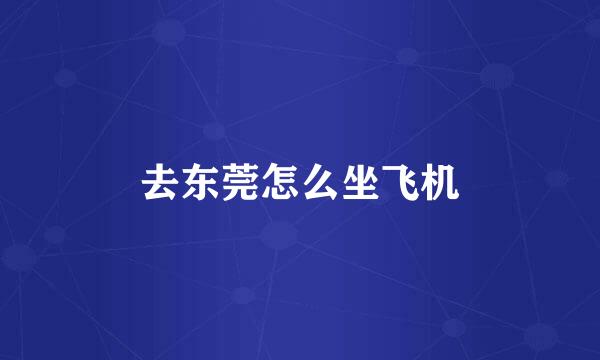 去东莞怎么坐飞机