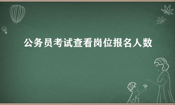 公务员考试查看岗位报名人数