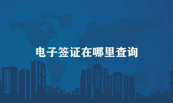 电子签证在哪里查询