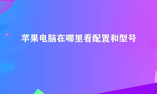 苹果电脑在哪里看配置和型号