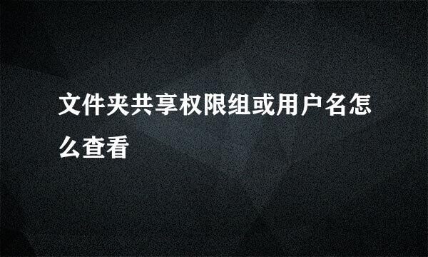 文件夹共享权限组或用户名怎么查看