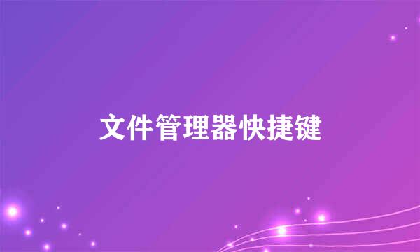 文件管理器快捷键