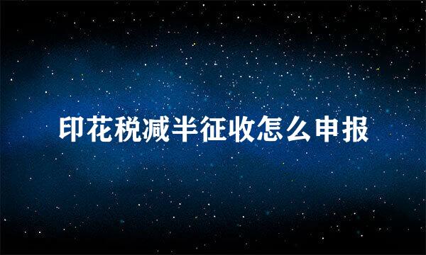 印花税减半征收怎么申报