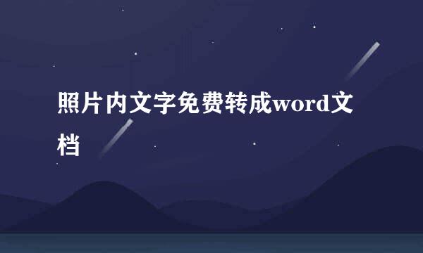 照片内文字免费转成word文档