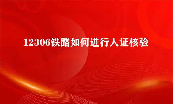 12306铁路如何进行人证核验