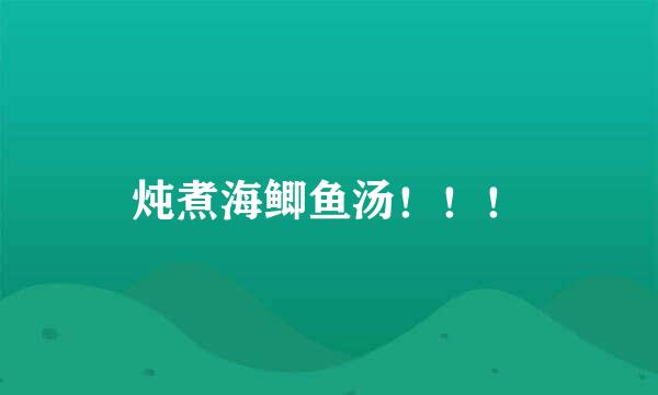 炖煮海鲫鱼汤！！！