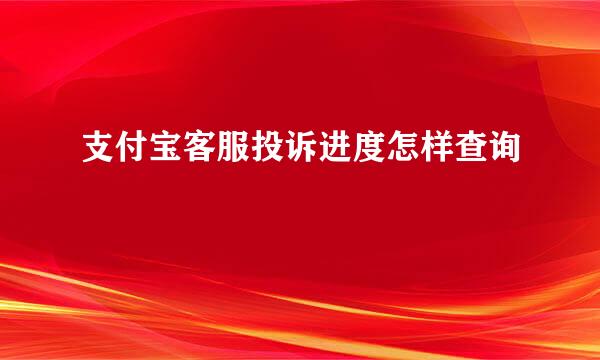 支付宝客服投诉进度怎样查询